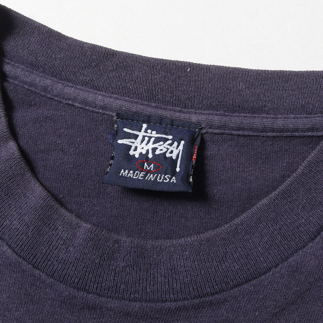 STUSSY ステューシー Tシャツ サイズ:M 90s OLD STUSSY オールドステューシー 紺タグ ドラゴン クルーネック 半袖 Tシャツ USA製 ネイビー 紺 トップス カットソー 90年代  【メンズ】 2