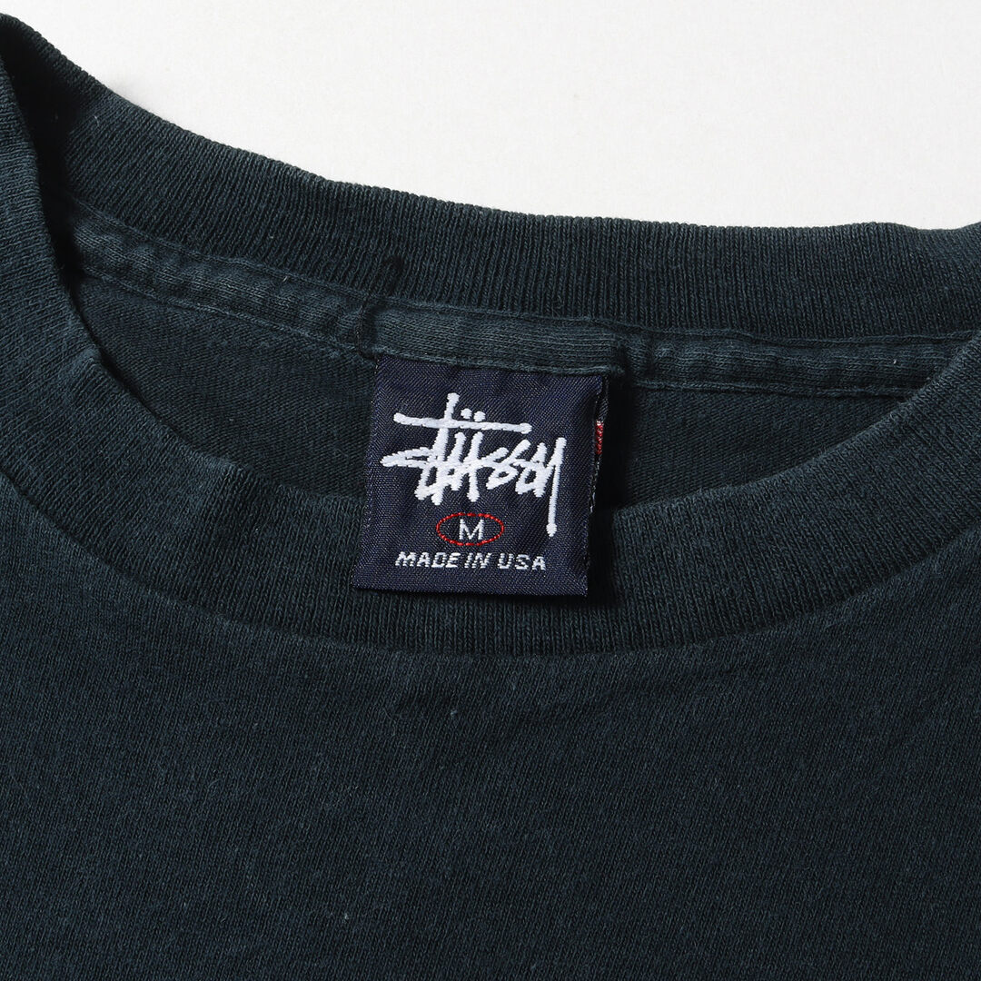 STUSSY ステューシー Tシャツ サイズ:M 90s OLD STUSSY オールドステューシー 紺タグ ドラゴン クルーネック 半袖 Tシャツ USA製 ネイビー 紺 トップス カットソー 90年代  【メンズ】