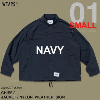 ダブルタップス(W)taps)のWTAPS CHIEF JACKET NYLON ネイビー NAVY S(ナイロンジャケット)