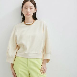 アダムエロぺ(Adam et Rope')の美品　ADAM ET ROPE'　ブークレクロップドプルオーバー¥13,200(カットソー(長袖/七分))