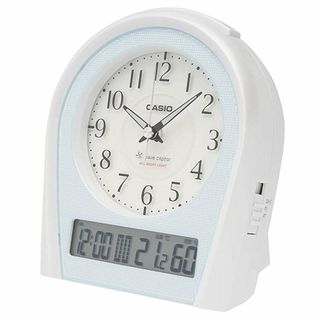 CASIO カシオ 置時計 電波時計 夜見えライト付き パールシルバー TTM-(置時計)