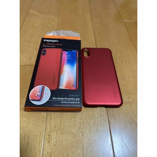 シュピゲン(Spigen)のSPIGEN 057CS22109 RED THIN FITスリムデザインケース(iPhoneケース)