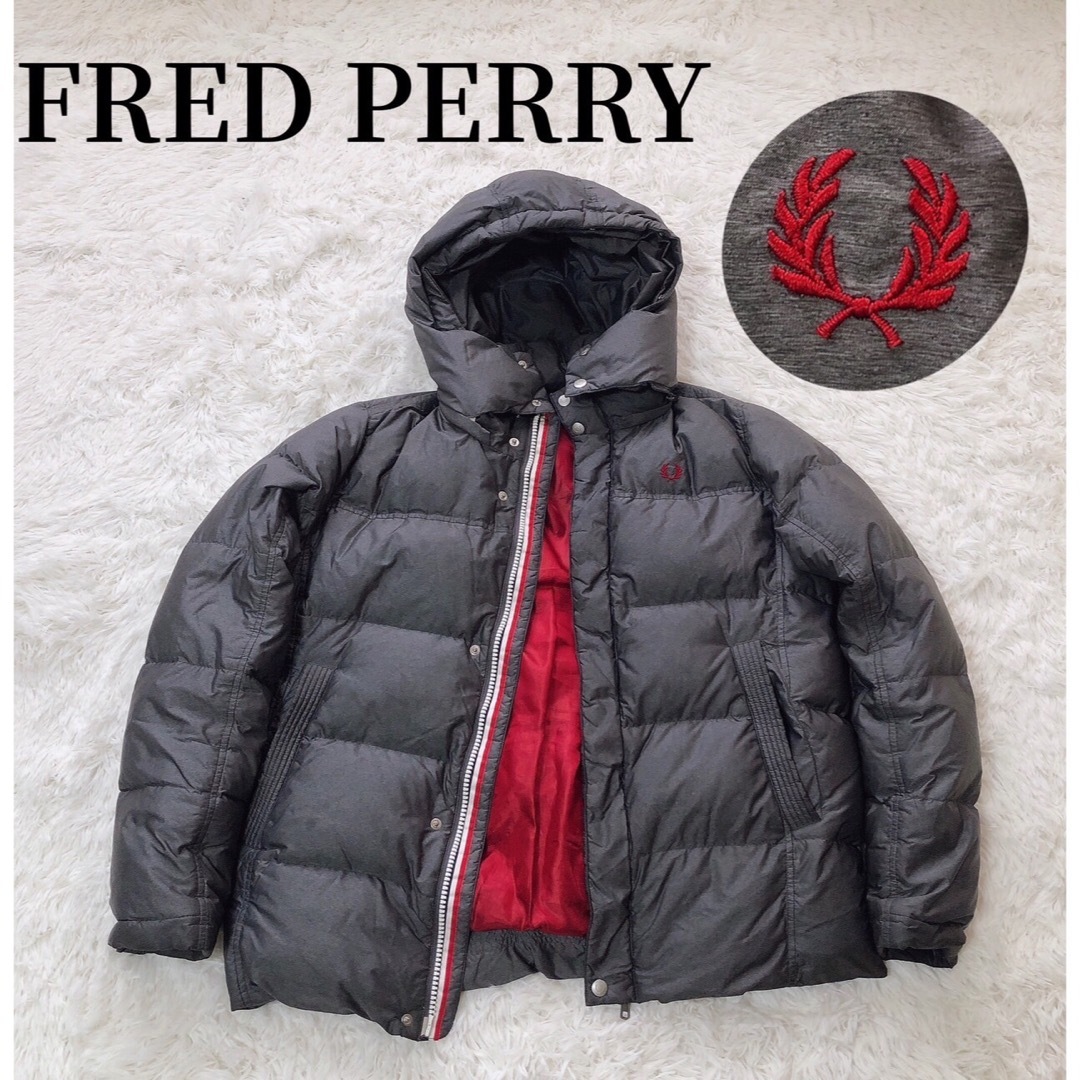 FRED PERRY - フレッドペリー fred perry ダウン ジャケット ロゴ 刺繍
