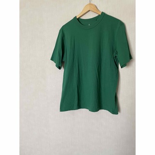 GU コットンクルーネックT(半袖) グリーン XLサイズ(Tシャツ/カットソー(半袖/袖なし))