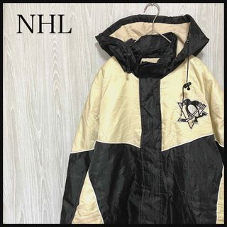 Z913 NHLペンギンズ中綿ジャケットワンポイント刺繍ロゴ90sキルティング(ブルゾン)