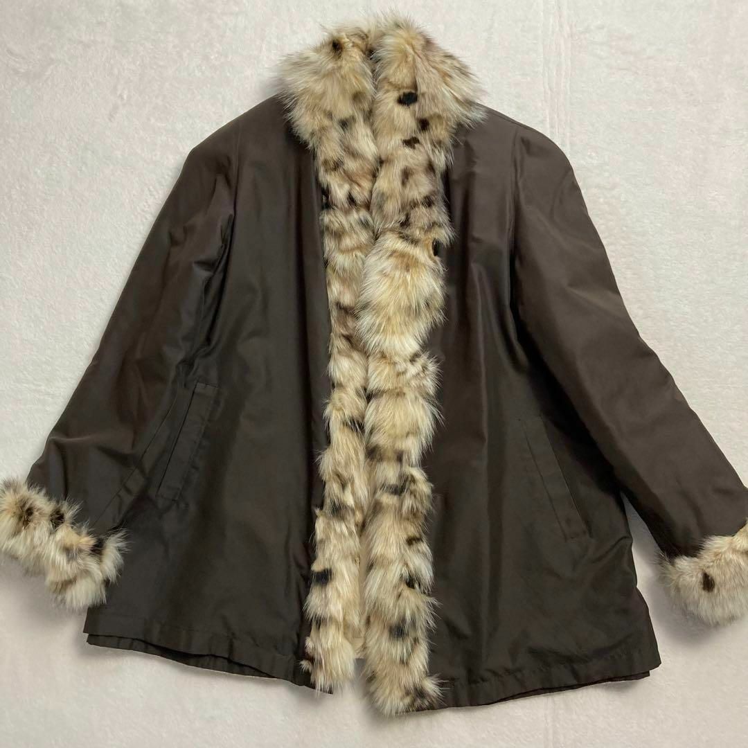 美品】ブルーフォックスファー リバーシブル シルク100% ジャケット