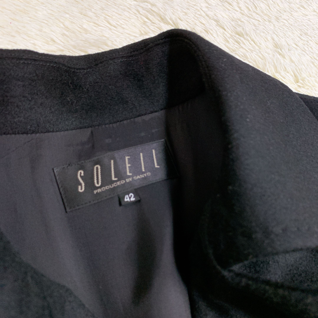 SOLEIL - SOLEIL ソレイユ カシミヤ100% ロングコート ブラック 42 三