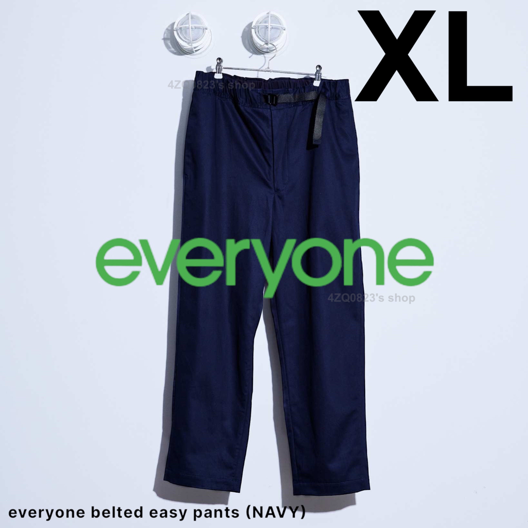 1LDK SELECT - everyone belted easy pants パンツ ネイビー XLの通販 1LDK SELECT - everyone belted easy pants パンツ ネイビー XLの通販