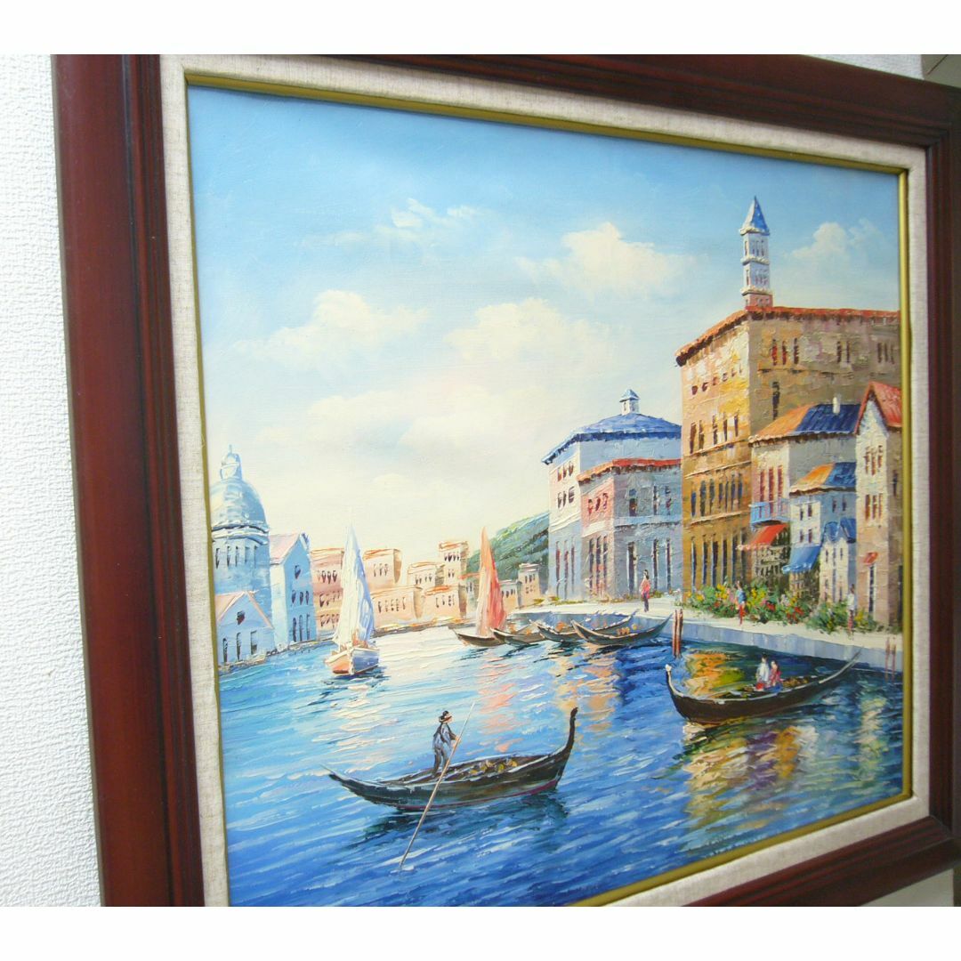 セルジュ　ルゴン 絵画 油絵 肉筆油絵 風景画 水辺の街 ベニス