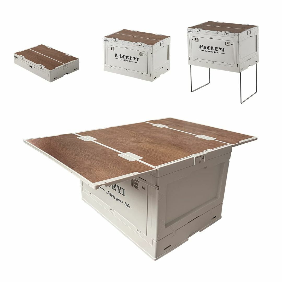 折りたたみ式テーブル 収納ボックス フタ付き キャンプ 車 収納ボックス 多機能