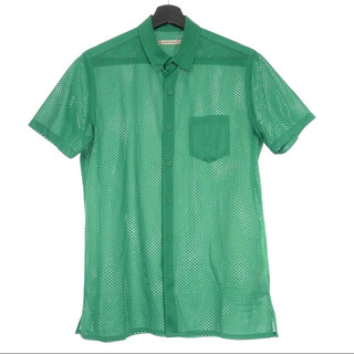 ジョンローレンスサリバン(JOHN LAWRENCE SULLIVAN)のジョンローレンスサリバン メッシュシャツ トップス 半袖 38 グリーン 緑(シャツ)