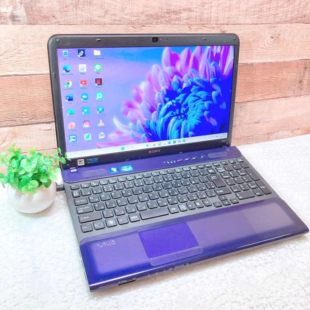 i5✨VAIO❣️ブルーレイ✨大容量750GB❗️青ノートパソコン✨WEBカメラ❣️