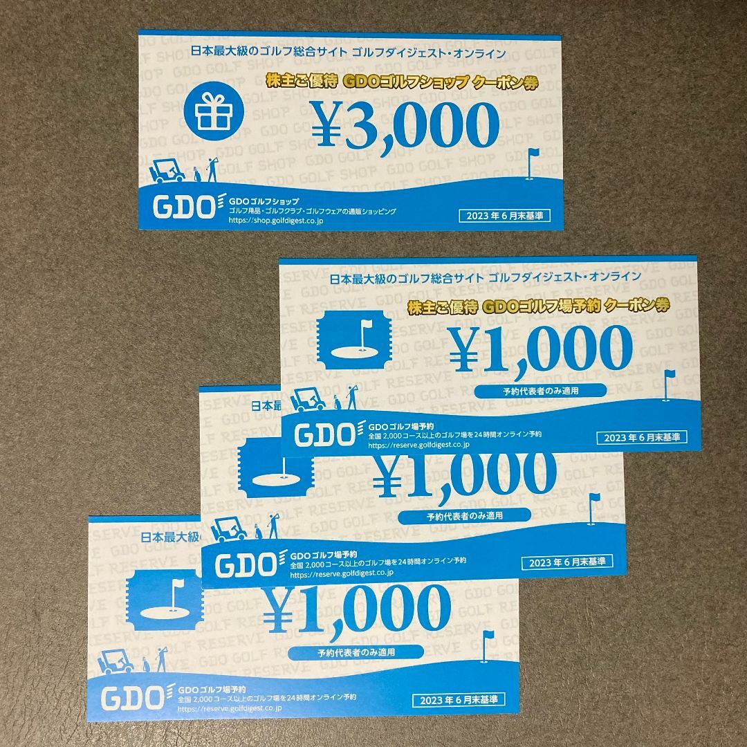 6000円分　GDO株主優待ゴルフショップクーポン