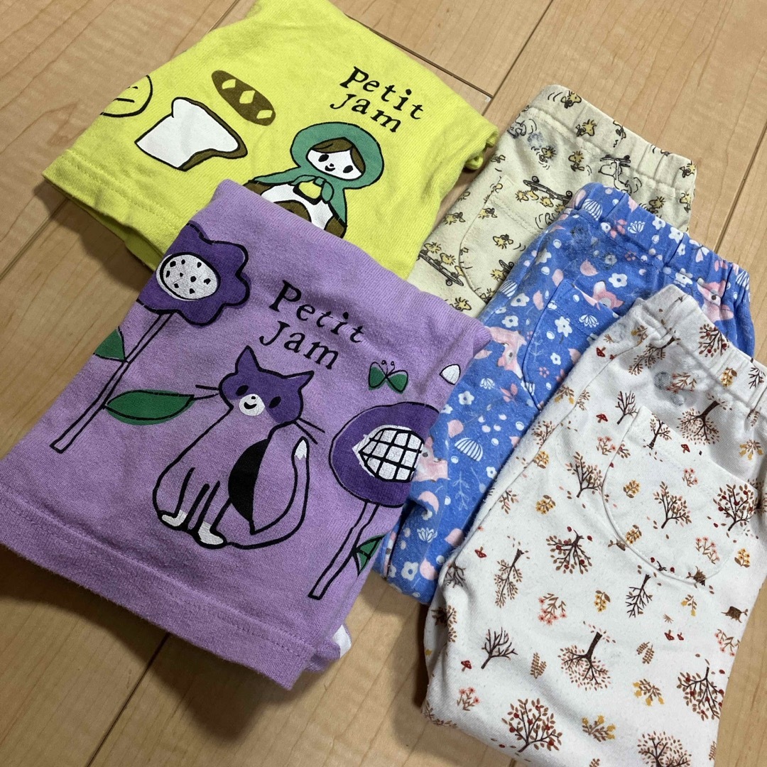 Petit jam(プチジャム)の【専用】Tシャツ2枚&レギンス3枚セット キッズ/ベビー/マタニティのキッズ服女の子用(90cm~)(Tシャツ/カットソー)の商品写真