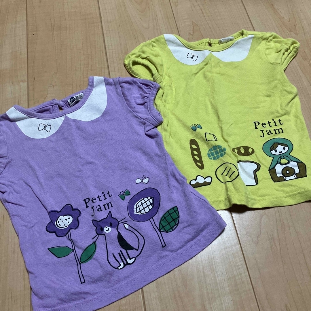 Petit jam(プチジャム)の【専用】Tシャツ2枚&レギンス3枚セット キッズ/ベビー/マタニティのキッズ服女の子用(90cm~)(Tシャツ/カットソー)の商品写真