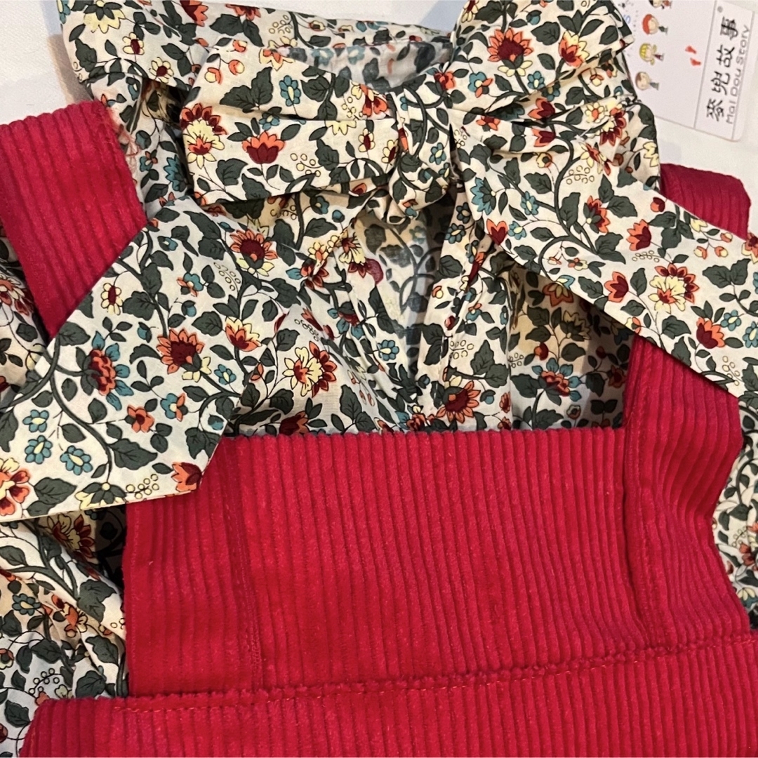 ☆SALE☆コーデュロイのジャンパースカートの2点セット　100cm キッズ/ベビー/マタニティのキッズ服女の子用(90cm~)(ワンピース)の商品写真