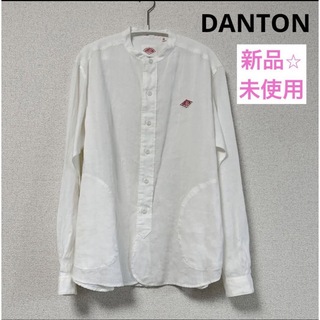 ダントン　DANTON リネンバンドカラーシャツ　36サイズ