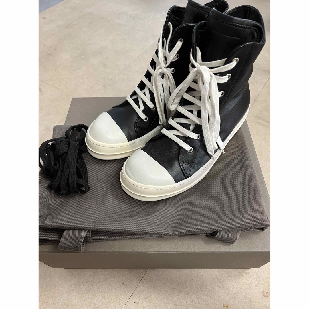 ○サイズ美品 Rick Owens ラモーンズ レザー スニーカー リックオウエンス