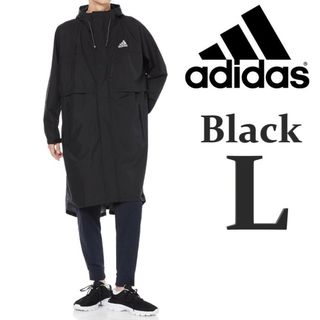 アディダス(adidas)の黒 L アディダス レインコート ポンチョ メンズ レディース コート 撥水(その他)