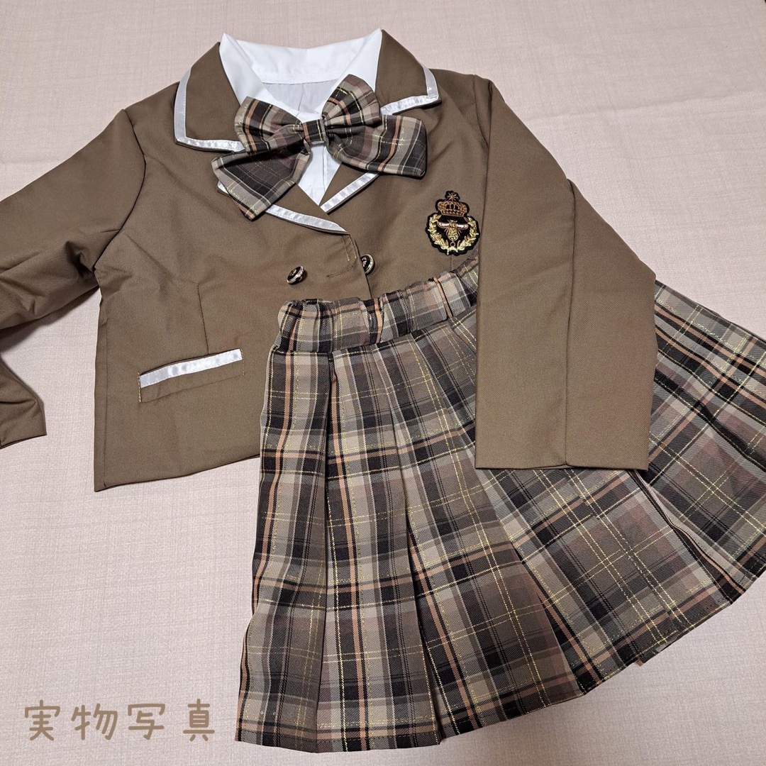 はるまろshop150新品　フォーマル　女の子　150 ブラウン　スーツ　制服　スクール風　高級　③