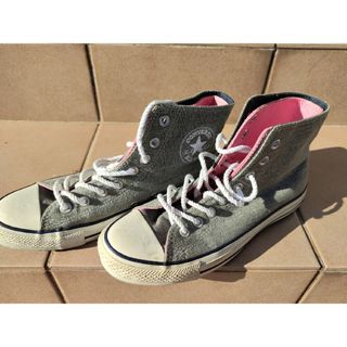 オールスター(ALL STAR（CONVERSE）)の最終値下げ◆CONVERSE◆コンバース◆ハイカット◆サイズ7◆グレー＆ピンク◆(スニーカー)