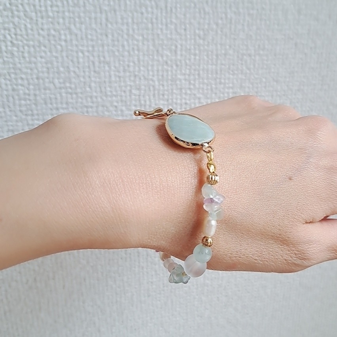 天然石ブレスレット♡アマゾナイト】bracelet ビーズブレスレットの