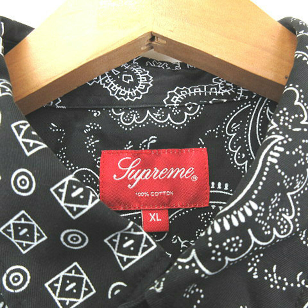 Supreme(シュプリーム)のSUPREME 20SS Paisley Grid Shirt 黒  XL メンズのトップス(シャツ)の商品写真