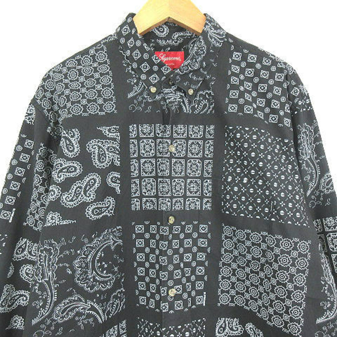 Supreme(シュプリーム)のSUPREME 20SS Paisley Grid Shirt 黒  XL メンズのトップス(シャツ)の商品写真