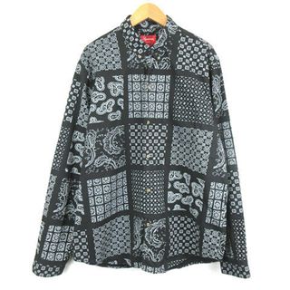 シュプリーム(Supreme)のSUPREME 20SS Paisley Grid Shirt 黒  XL(シャツ)