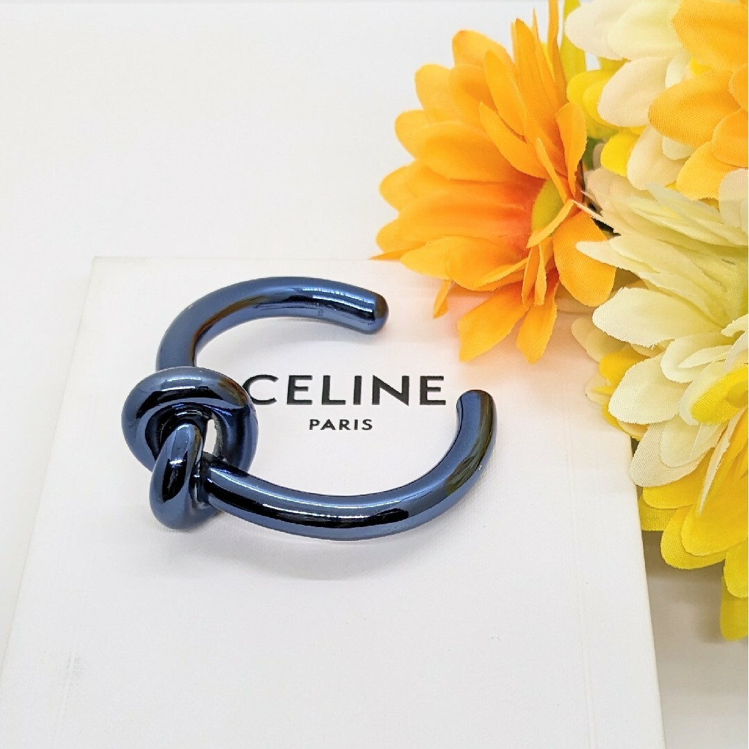 セリーヌ CELINE メタリックブルー ノットエクストラ ブレスレット