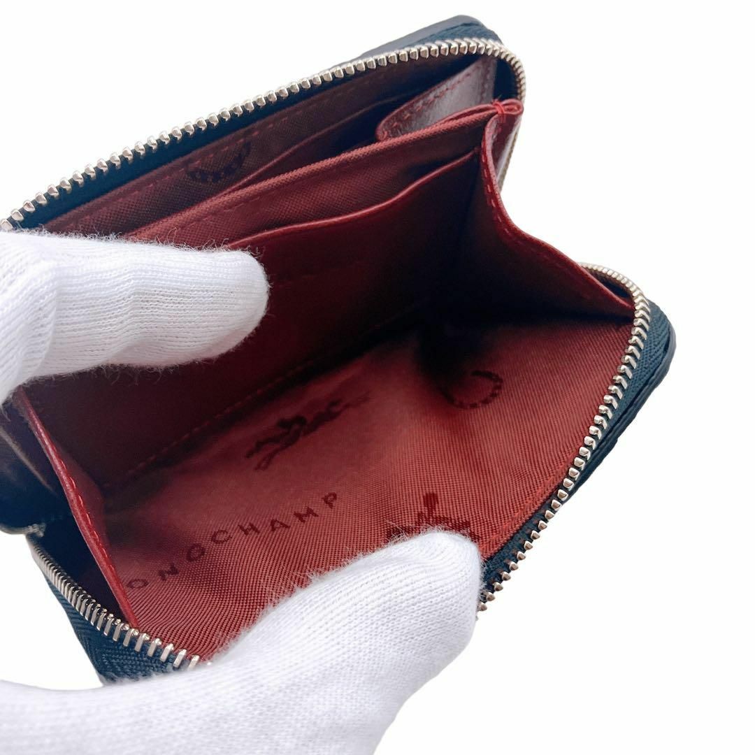 LONGCHAMP ロンシャン コインケース ラウンドジップ パスケースブラック-