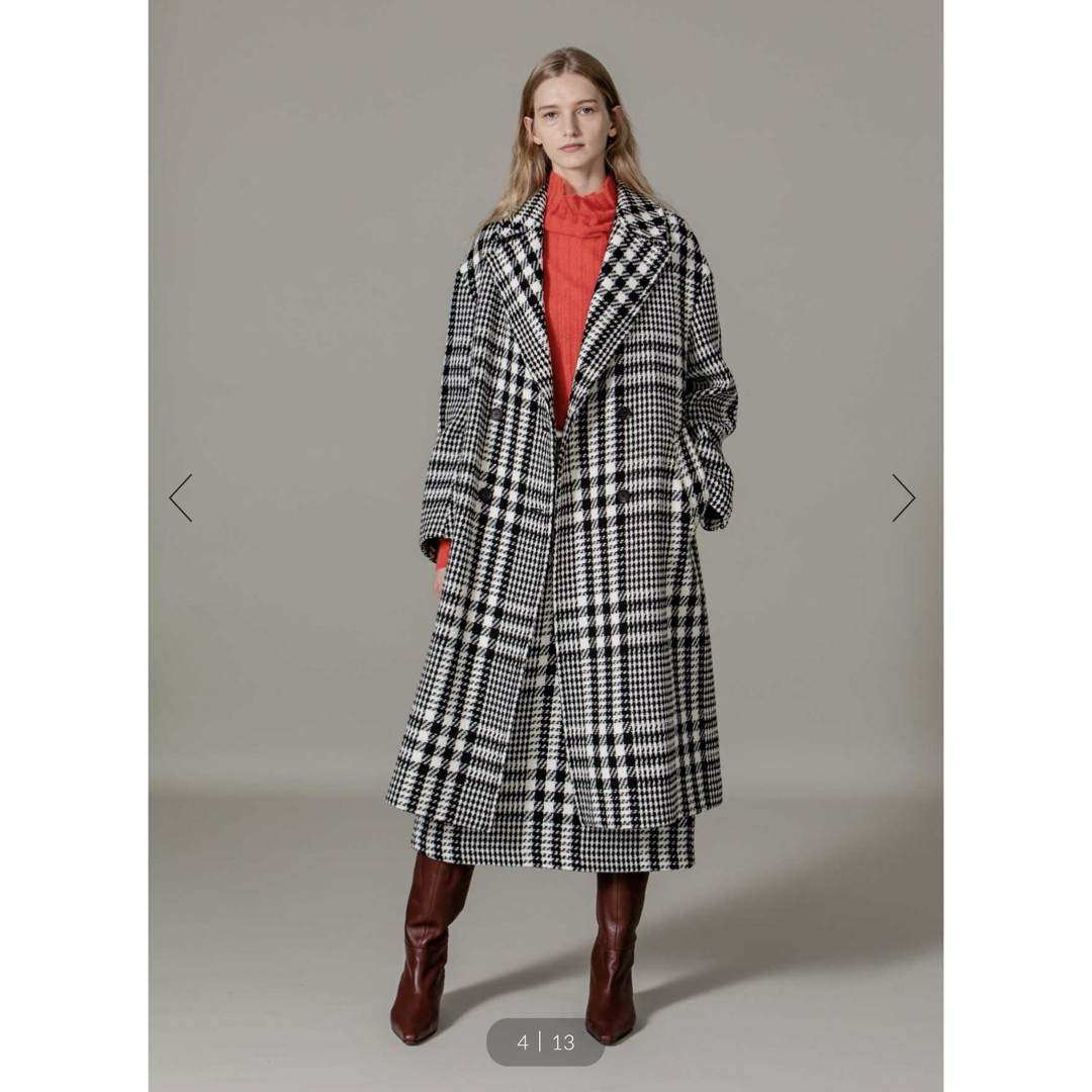 新品未使用 アドーア ADORE ビックチェックコート 36-