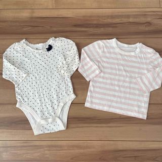 ベビーギャップ(babyGAP)のbabyGapロンパース＋無印ロンT 80サイズ(肌着/下着)