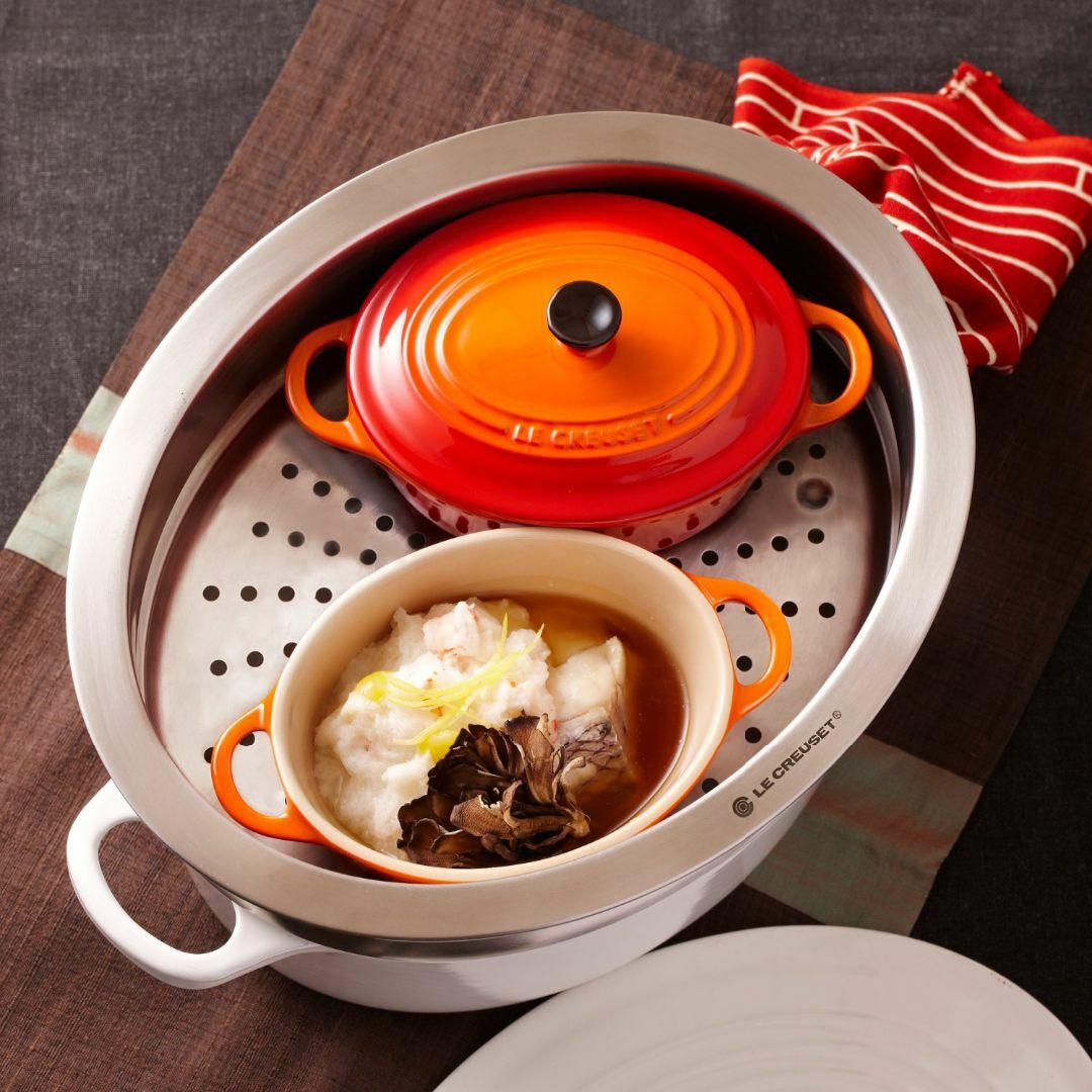 ル・クルーゼ(Le Creuset) 蒸し器 オーバル・スチーマー 25 cm の通販 by セレクトショップ 天宮(てんぐう)｜ラクマ