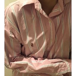 ロキエ(Lochie)のRalph pink stripe big shirt💕(シャツ/ブラウス(長袖/七分))