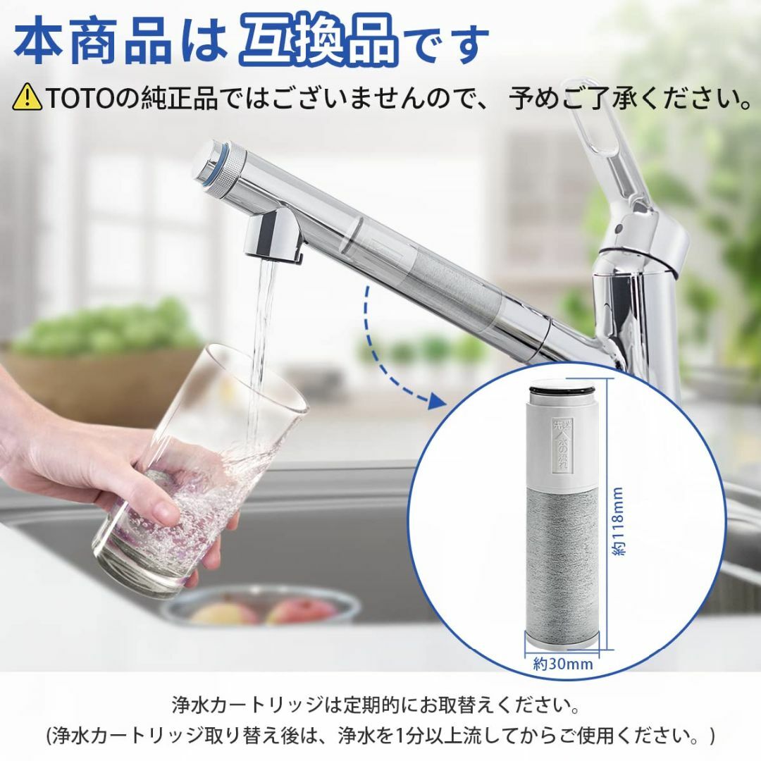 TH658-3 浄水カートリッジ 交換用 高性能 タイプ th658 浄水器機能の ...