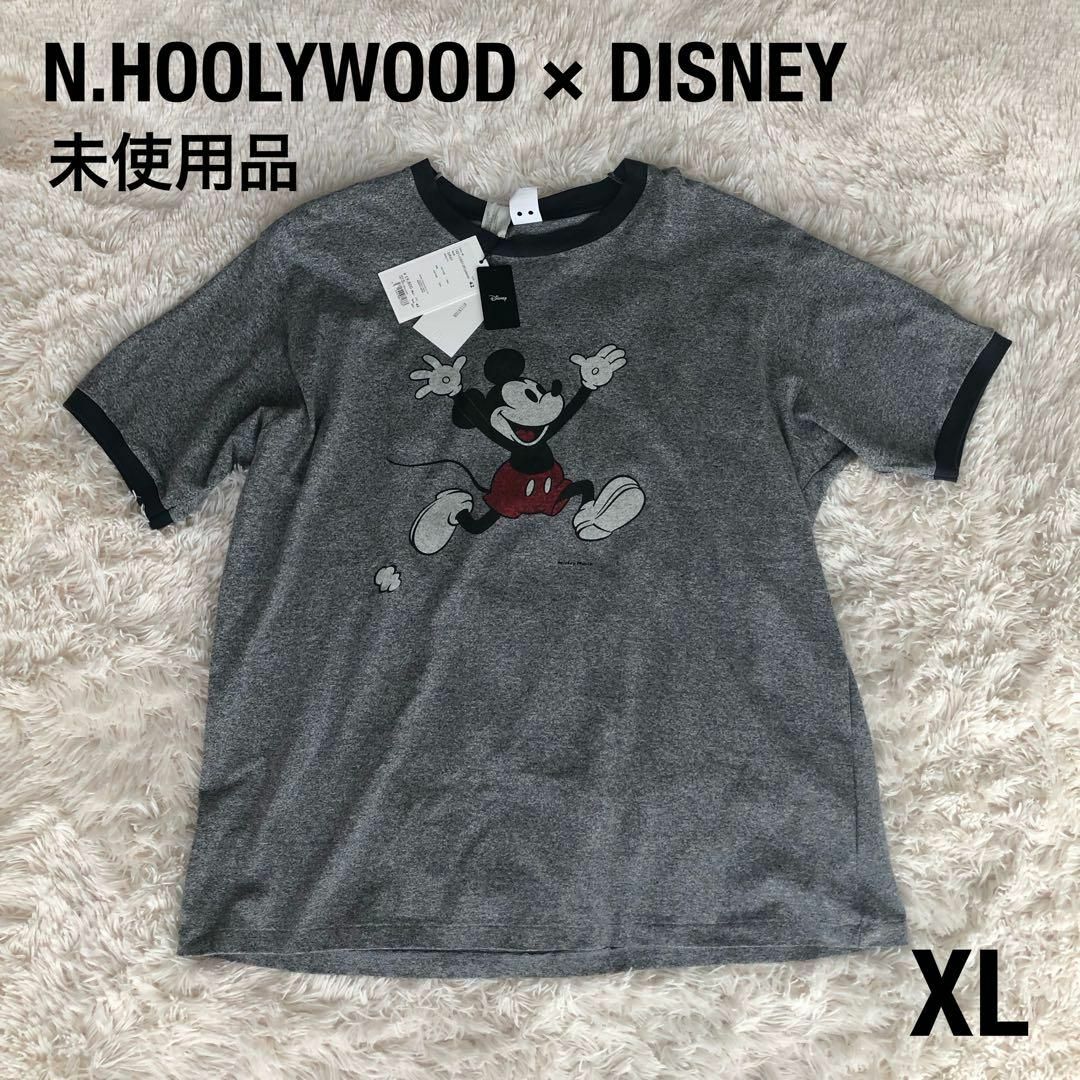 【未使用品】N.Hoolywood×ディズニー　リンガーTシャツ　ミッキー　XLのサムネイル