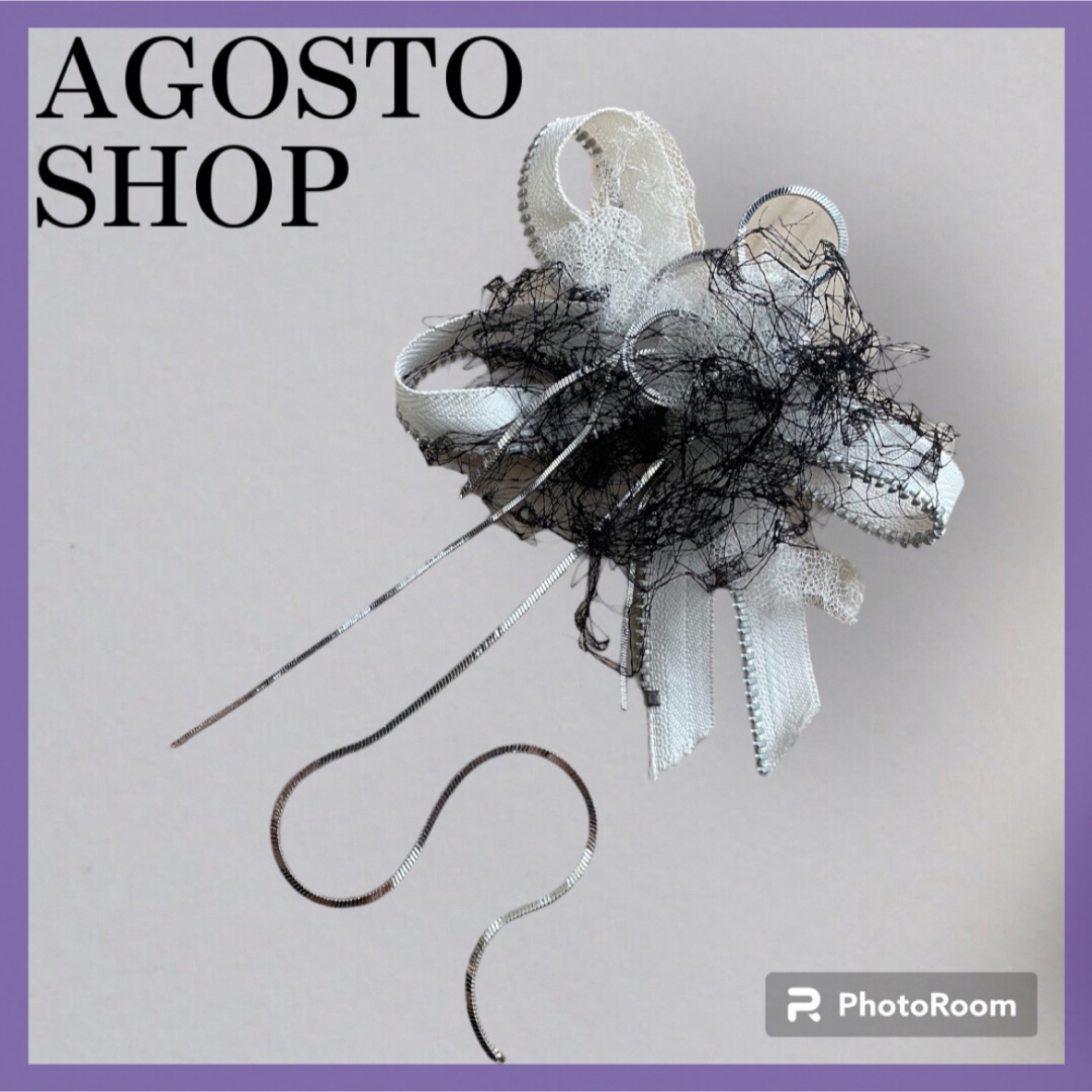 AGOSTO SHOP(アゴストショップ)の美品✨AGOSTOshop ファスナー　ラインストーン　コサージュ レディースのアクセサリー(ブローチ/コサージュ)の商品写真