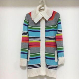 ギャップ(GAP)のマルチボーダー　ロングニット(カーディガン)