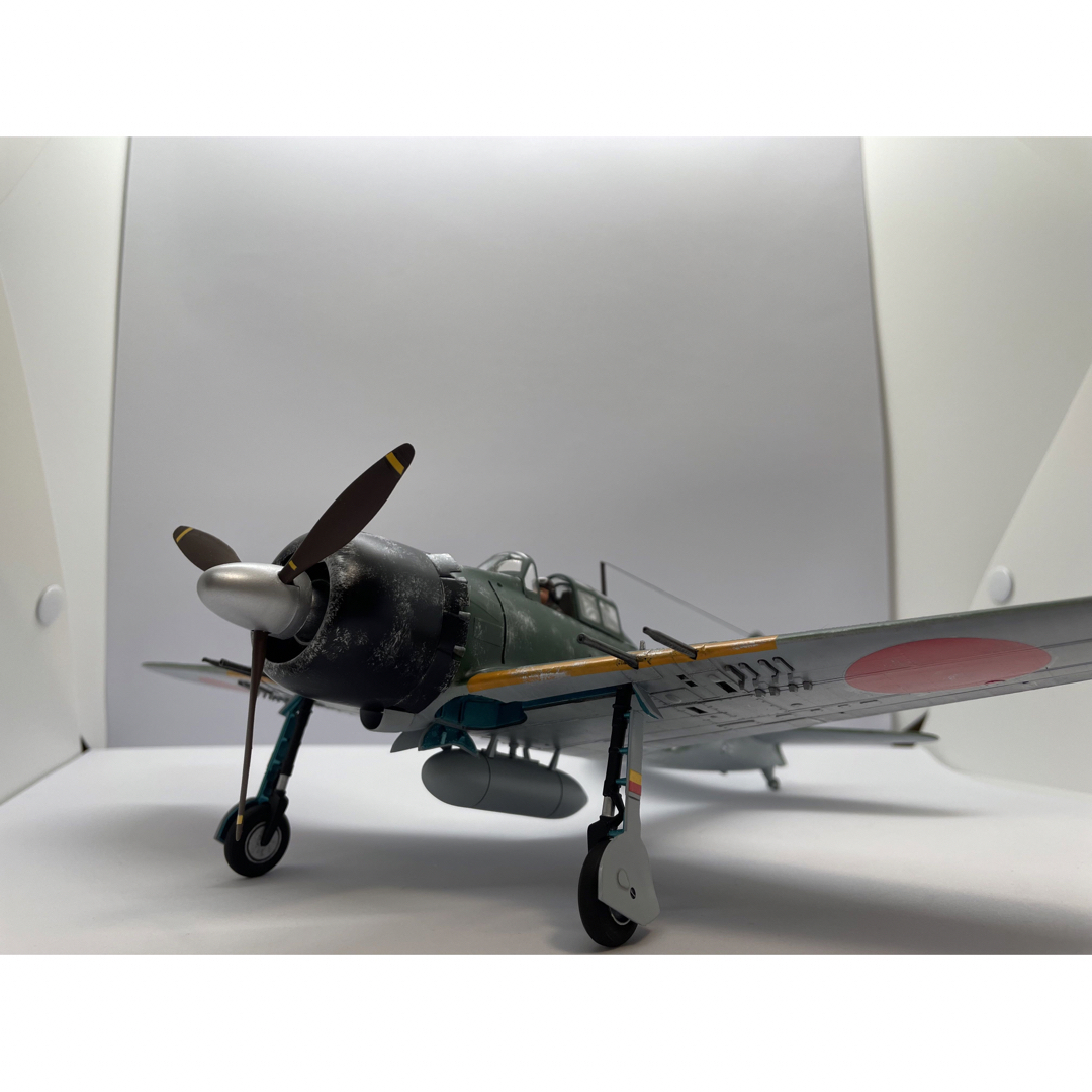 【ハセガワ1/32】零戦52型プラモデル完成品(プレート付き)