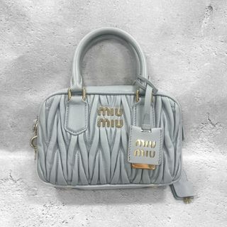 B5可 美品 MIU MIU レザー マテラッセ 2WAY ショルダーバッグ 黒