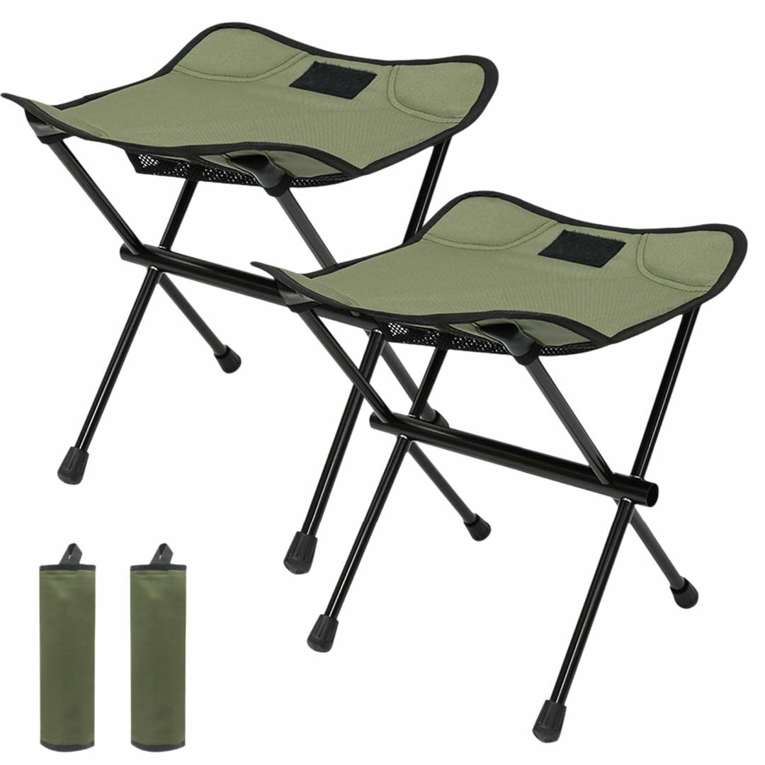 【色: グリーン】2アウトドアチェア 折りたたみ椅子 キャンプイス 3way使用
