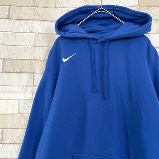 NIKE ナイキ パーカー プルオーバー センター刺繍ロゴ 裏起毛 ホワイト M