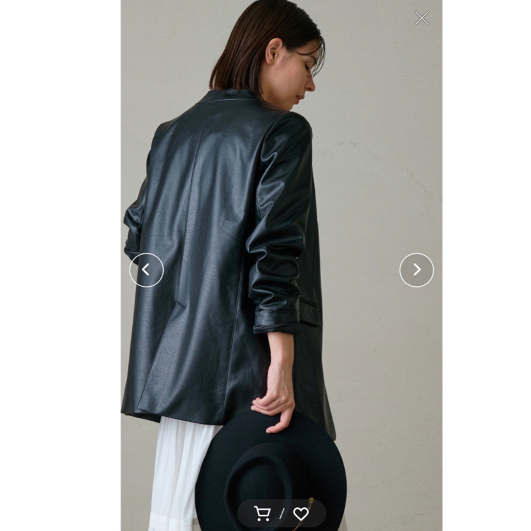 【新品】Laungedressレザージャケット レディースのジャケット/アウター(ノーカラージャケット)の商品写真