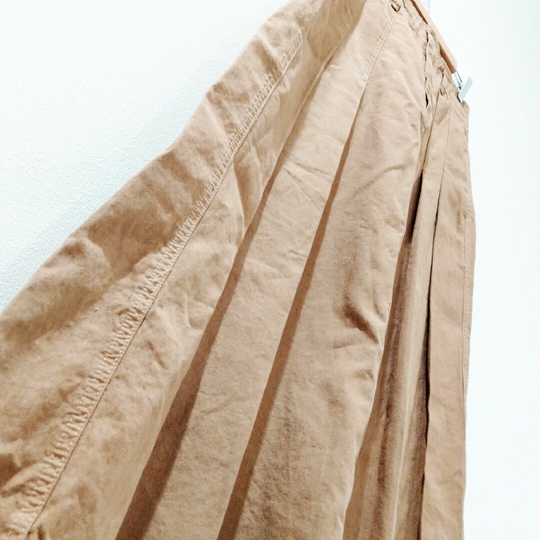 Cafetty(カフェッティ)の美品️♡カフェッティ プリーツスカート ロングスカート リネン混 ブラウン D レディースのスカート(ロングスカート)の商品写真