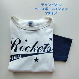 チャンピオン(Champion)のチャンピオン★復刻バータグ★ベースボールTシャツ★USED★S(Tシャツ/カットソー(七分/長袖))