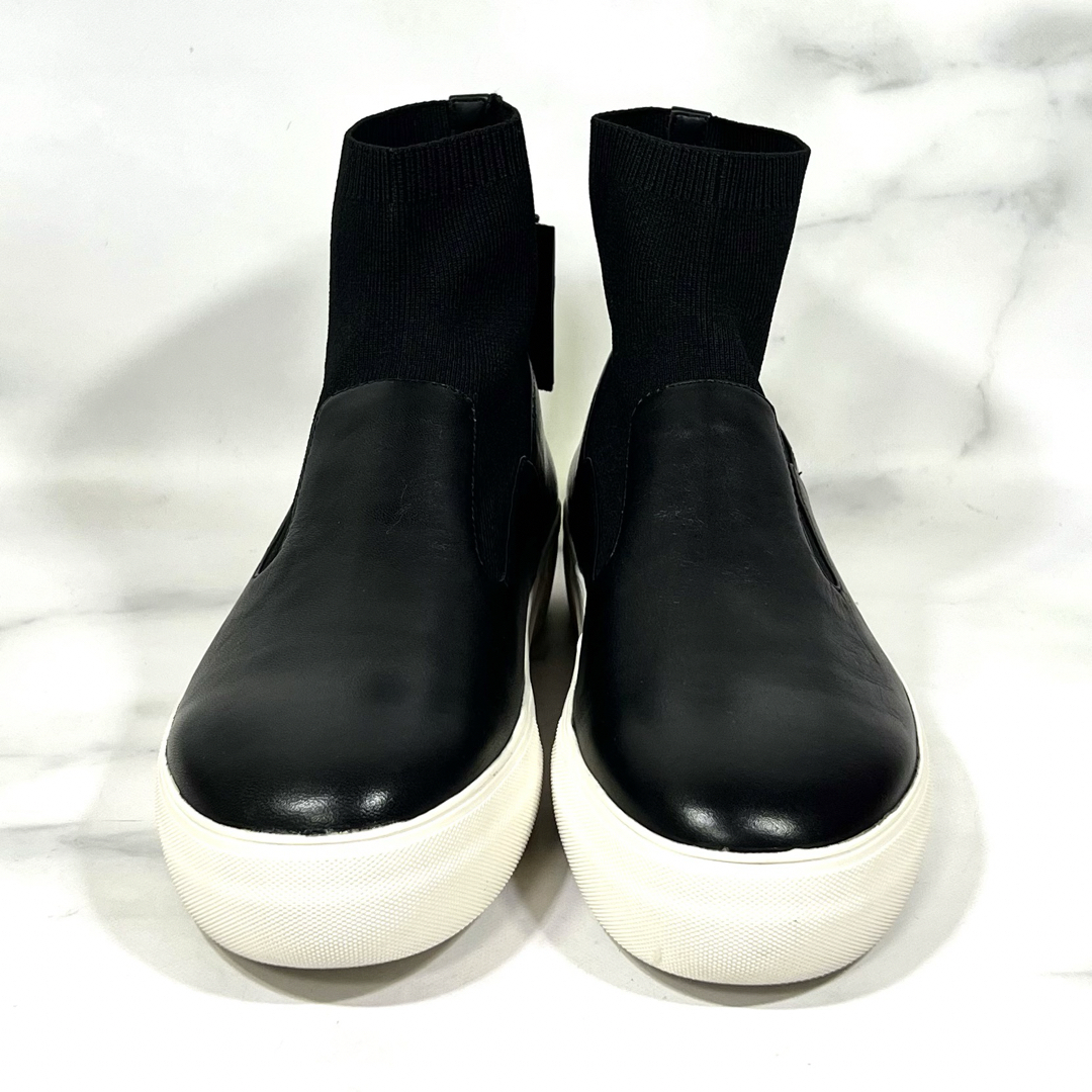 【新品未使用】ZARA コントラスト ハイカットスニーカーブーツ黒白26.5タグ