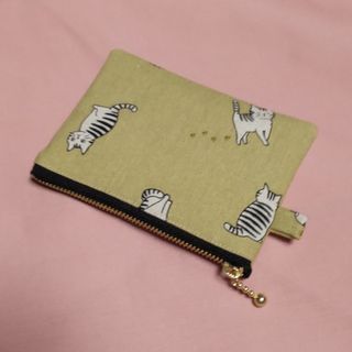 トラ猫柄　ミニポーチ/ポーチ/カードケース/小物入れ　ハンドメイド(ポーチ)