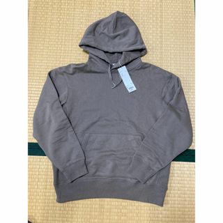 ユニクロ(UNIQLO)の未使用　ユニクロＵ ワイドフィット　スウェットプルパーカ　カーキ　Ｌサイズ(パーカー)