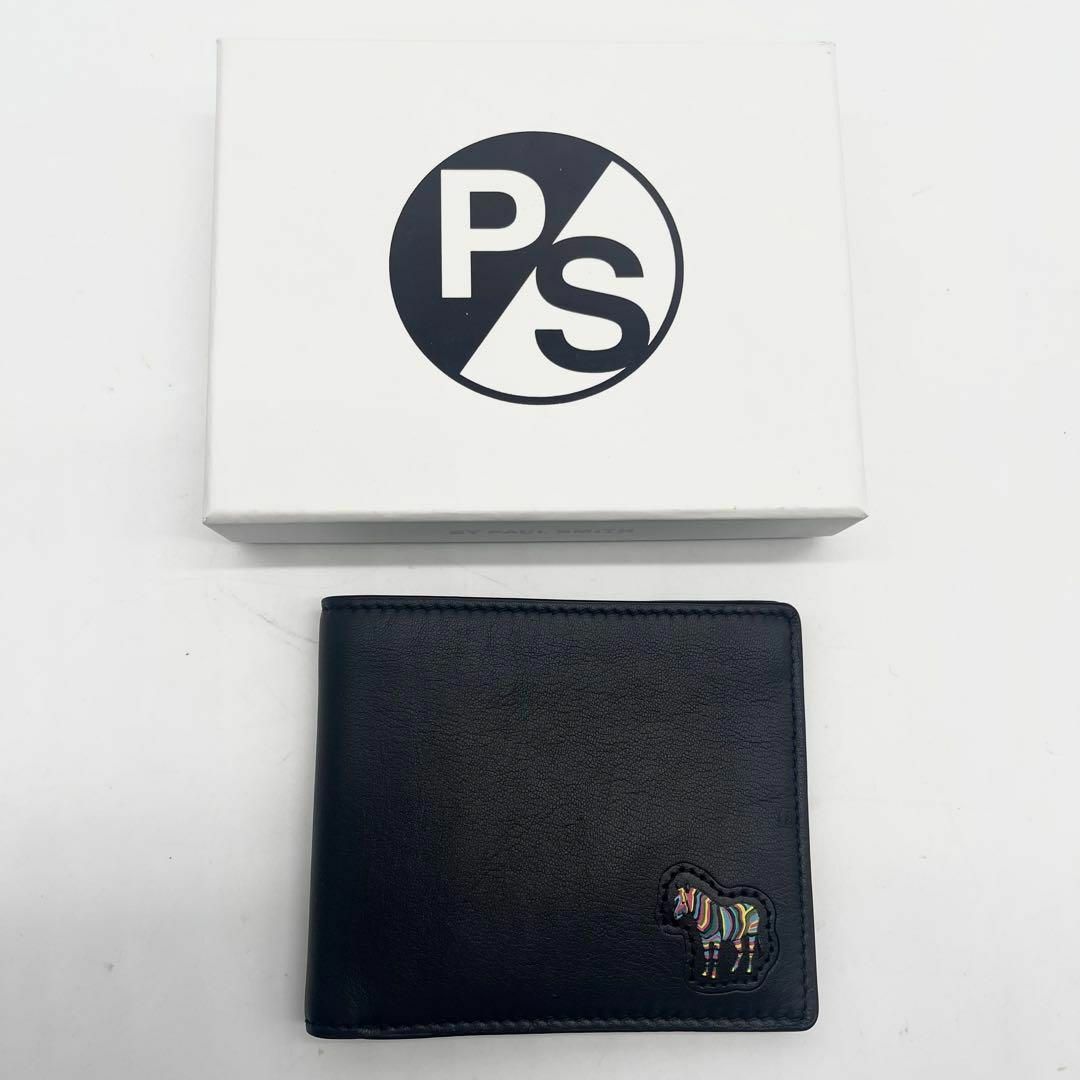 【新品未使用】ポールスミス　折り財布　レザー　マルチカラー  ブラック 黒 3